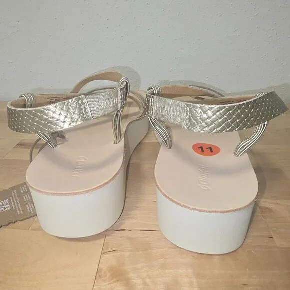 NWT Olukai Onohi Strappy Platform Woven Leather Sandal Women Size 11 Color Gold - Picture 5 of 13